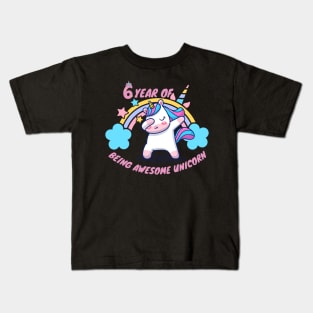 6 year of being awesome unicorn Kids T-Shirt